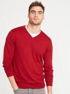 Old Navy Mens V-neck Sweater For Men Heather Red Size M