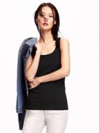 Old Navy Essentials Fitted Tank For Women - Black