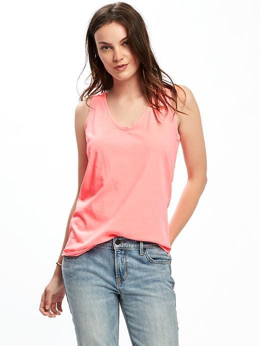 Old Navy Everywear Relaxed Racerback Tank For Women - Blue Stripe