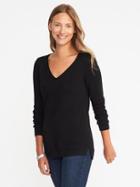 Old Navy Womens Classic V-neck Sweater For Women Blackjack Size S