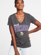 Old Navy Womens Nfl Team Graphic V-neck Tee For Women Minnesota Vikings Size Xs