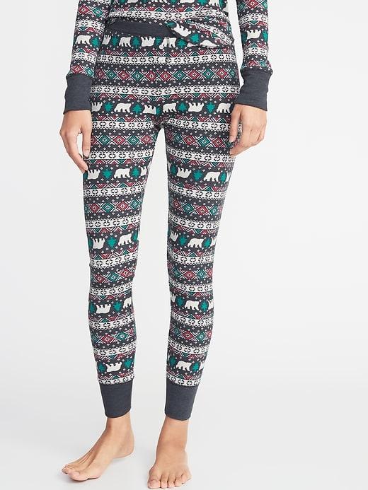 Old Navy Womens Patterned Thermal-knit Sleep Leggings For Women Multi Fair Isle Size S