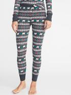 Old Navy Womens Patterned Thermal-knit Sleep Leggings For Women Multi Fair Isle Size S