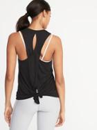Old Navy Womens Relaxed Lightweight Cross-back Performance Tank For Women Black Size Xl