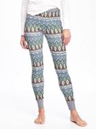 Old Navy Patterned Waffle Knit Leggings For Women - Turq Multi