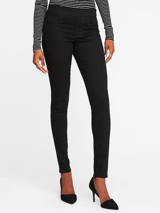 Old Navy Mid Rise Never Fade Rockstar Black Jeggings For Women - Black