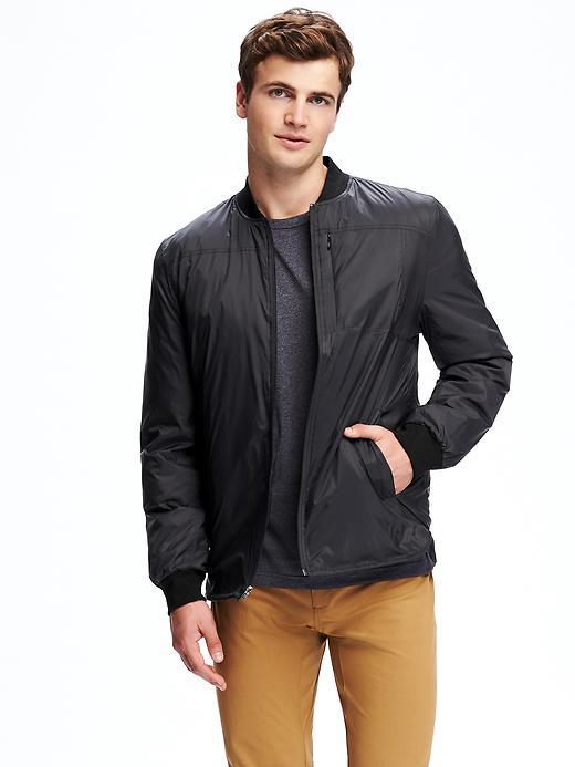 Old Navy Insulated Nylon Bomber Jacket For Men - Carbon