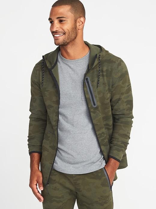 Old Navy Mens Camo 4-way Stretch Zip Hoodie For Men Olive Camouflage Size S