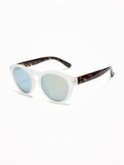 Old Navy Womens Color-block Round Sunglasses For Women Clear Size One Size