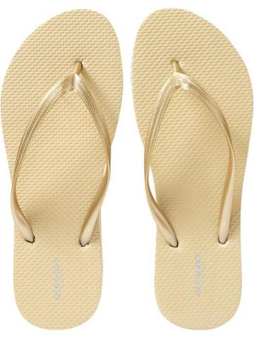 Womens Classic Flip Flops Size 8 - Gold