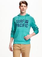 Old Navy Surf Graphic Pullover Fleece Hoodie For Men - Laguna Beach
