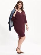 Old Navy Womens Plus Jersey Shift Dresses Size 1x Plus - Wine Heather