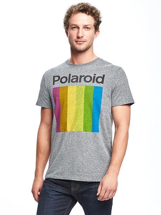 Old Navy Polaroid Graphic Triblend Tee For Men - Heather Gray