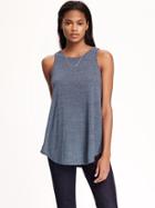 Old Navy Relaxed Hi Neck Texture Tank For Women - Pirate Coast