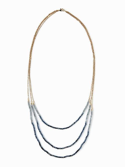 Old Navy Triple Strand Beaded Necklace For Women - Midnight Madness