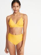 Old Navy Womens Textured Bralette Swim Top For Women Yellow Size L
