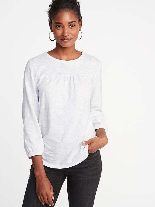 Old Navy Womens Relaxed Shirred-yoke Top For Women Calla Lilies Size Xs