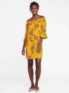 Old Navy Off The Shoulder Bell Sleeve Shift Dress For Women - Yellow Floral