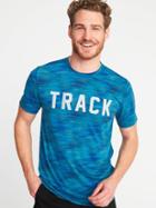 Old Navy Mens Go-dry Eco Graphic Performance Tee For Men Teal Size L