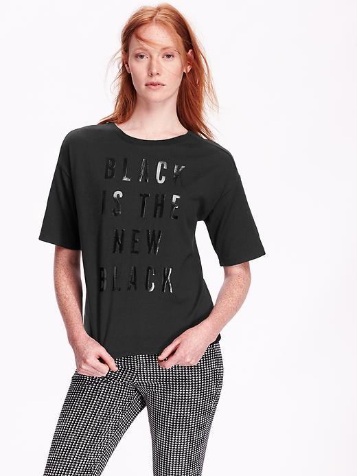 Old Navy Womens Graphic Fashion Tee Size L - Blackjack