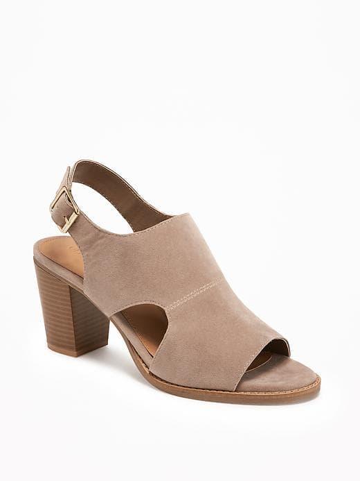Old Navy Sueded Sling Back Booties For Women - Taupe