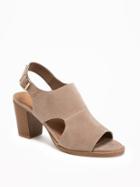 Old Navy Sueded Sling Back Booties For Women - Taupe