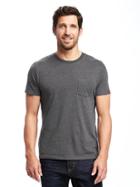 Old Navy Soft Washed Crew Neck Pocket Tee For Men - Dark Heathered Gray