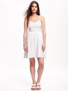 Old Navy Embroidered Crepe Dress For Women - White