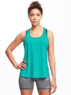 Old Navy Womens Strappy-back Performance Tank For Women Splashing Teal Size Xl
