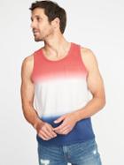 Old Navy Mens Regular-fit Dip-dye Pocket Tank For Men Berry Bramble Size L