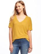 Old Navy Linen Blend Boyfriend Tee For Women - Golden Opportunity