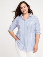 Old Navy Womens Classic Plus-size No-peek Striped Tunic Blue Stripe Size 2x
