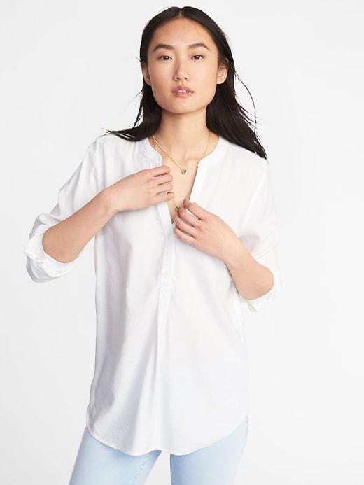 Old Navy Womens Relaxed Popover Tunic For Women Calla Lilies Size S