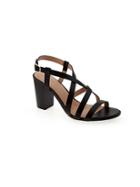 Old Navy Faux Leather Strappy Heel For Women - Black