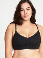 Old Navy Womens Plus-size Lace Cami Bralette Black Size 2x