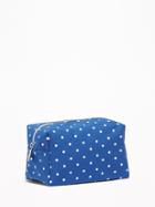 Old Navy Womens Polka-dot Canvas Cosmetics Case For Women Blue Mosaic Size One Size