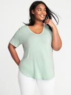 Old Navy Womens Luxe Curved-hem Plus-size V-neck Tee Sonora Succulent Size 3x