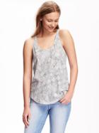 Old Navy Relaxed Racerback Tank For Women - Gray Print