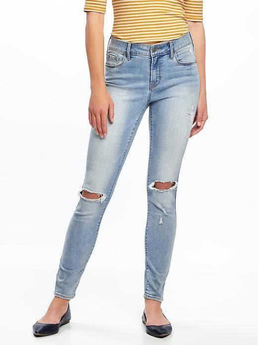 Old Navy Womens Mid-rise Rockstar Distressed Jeans For Women Yalapa Size 10
