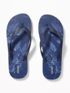 Old Navy Mens Graphic Flip-flops For Men Blue Floral Size 10/11