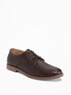 Old Navy Faux Leather Oxford Shoes For Men - Brown Leather