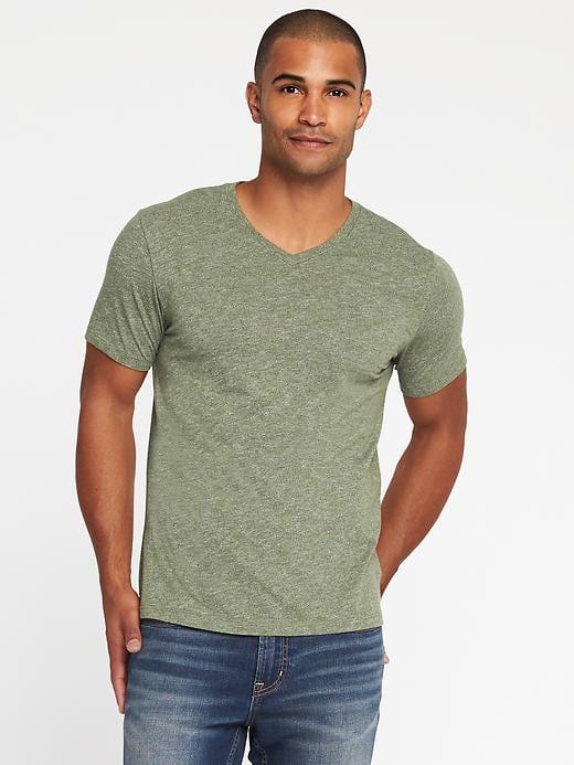 Old Navy Mens Soft-washed Slub-knit V-neck Tee For Men Matcha Green Size S