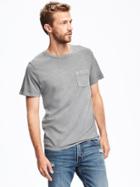 Old Navy Garment Dyed Crew Neck Pocket Tee For Men - Grayscale
