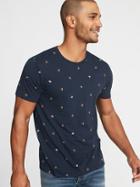 Old Navy Mens Soft-washed Printed Crew-neck Tee For Men Surfin'; Santas Size Xs