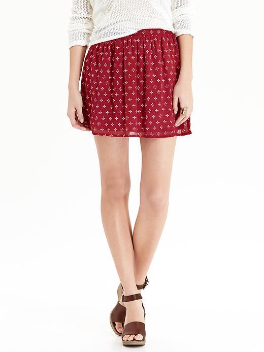 Old Navy Womens Crinkle Chiffon Skirts Size L Tall - Red Print