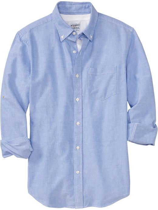 Old Navy Old Navy Mens Slim Fit Oxford Shirts - Medium Blue Oxford