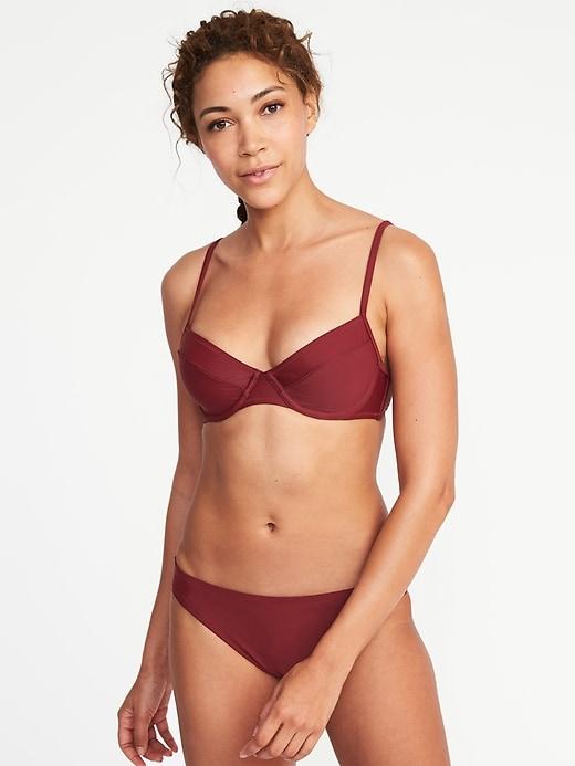 Old Navy Womens Underwire Swim Top For Women Golly Gee Garnet Size L