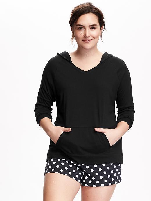 Old Navy Womens Plus Hooded Tee - Black