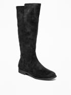 Old Navy Womens Tall Faux-suede Boots For Women Black Size 6