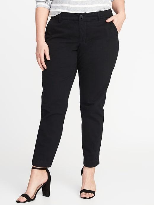 Old Navy Womens Smooth & Slim Plus-size Skinny Everyday Khakis Black Size 16